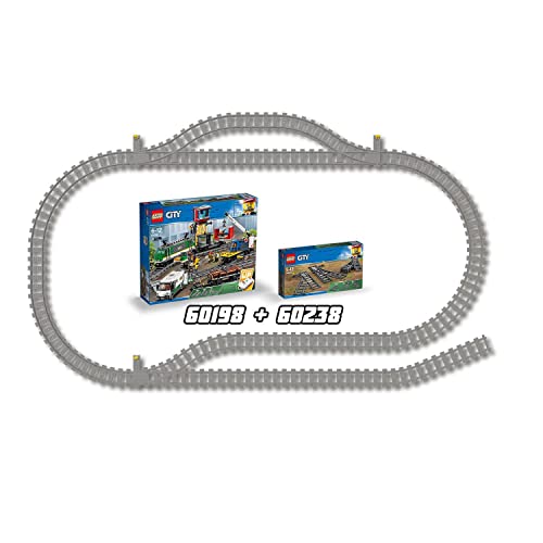 LEGO 60238 City Trains Switch Tracks 6 Pieces, Toy Train Track Extension Pack, Accessory Set