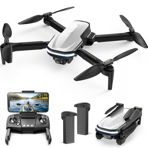 Holy Stone HS280 Foldable Drone with 1080P Camera for Adults and Kids, RC Quadcopter with Gravity Mode, Tap Fly, Voice and Gesture Control, Selfie, Altitude Hold, Headless Mode, 2 Modular Batteries