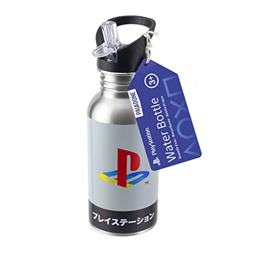 Paladone Playstation Heritage Stainless Steel Water Bottle, 500 ml, 16.9 fl oz, Multicolored