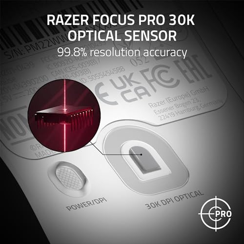 Razer Viper V2 Pro - 59 g Ultra-Lightweight Wireless Esports Gaming Mouse (30K DPI Optical Sensor, Hyperspeed Wireless Technology, Gen-3 Optical Mouse Switches, 5 DPI Options) White