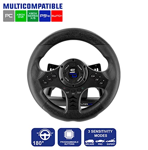 Subsonic Superdrive - SV450 Racing steering wheel with pedal and paddle shifters for Xbox Serie X/S, Switch, PS4, Xbox One, PC (programmable for all games) (Xbox Series X)