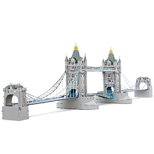 Fascinations Metal Earth Premium Series London Tower Bridge 3D Metal Model Kit Bundle with Tweezers