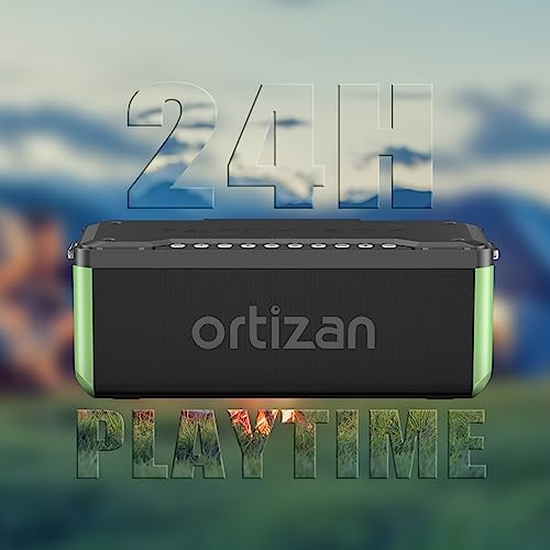 Ortizan Bluetooth Speaker, Portable Speaker with 100W Subwoofer, Wireless Loud Speaker with Booming Sound, Bluetooth 5.3, IPX7 Waterproof, Pro EQ, DSP, Power Bank, Outdoor Speaker For Camping