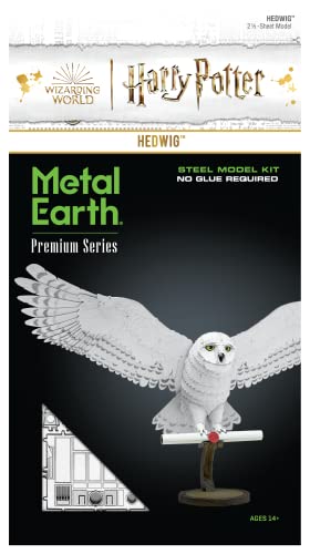 Metal Earth Fascinations PS2007 Metal Construction Kits - Harry Potter Snow Owl Hedwig, Laser Cut 3D Construction Kit, 3D Metal Puzzle, DIY Model Kit with 2.5 Metal Boards, from 14 Years