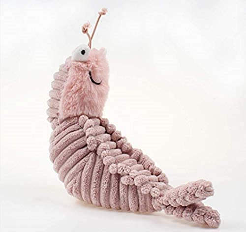 LAARNT 22cm Pippi shrimp plush toy, Pink shrimp doll, children cute plush doll gift home decoration