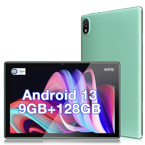 DOOGEE U10 Tablets 10 inch Android 13 Tablet PC 9GB+128GB/1TB,4 Core 2.0 GHz Android Tablets, 1280 * 800 IPS HD Screen, Google GMS + Bluetooth 5.0 + WiFi6 + 5060mAh + 8MP/5MP, Widevine L1, Green