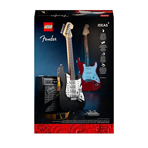 LEGO 21329 Ideas Fender Stratocaster DIY Guitar Model Building Set with 65 Princeton Reverb Amplifier & Authentic Accessories, Gifts for Music Lovers, Guitarists, Men, Women, Him and Her