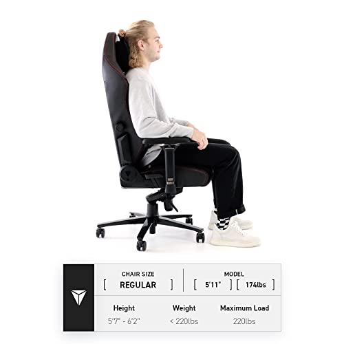 Secretlab TITAN Evo 2022 Black Gaming Chair - Reclining - Ergonomic & Comfortable Computer Chair with 4D Armrests - Magnetic Head Pillow & 4-way Lumbar Support - Black - Hybrid Leather