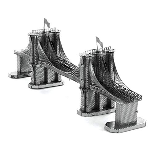 Fascinations Metal Earth Brooklyn Bridge 3D Metal Model Kit Bundle with Tweezers