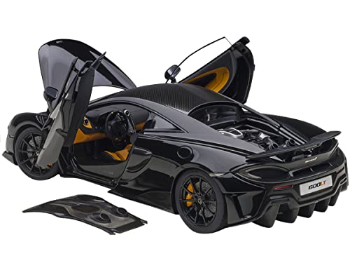 Auto Art Models McLaren 600LT Onyx Black and Carbon 1/18 Model Car by Autoart 76081