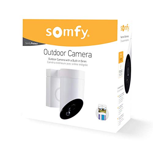 Somfy 2401560A Outdoor HD Camera for Home Security Systems, Smart Device with Integrated App and Simple Installation, White