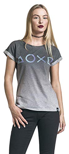 PlayStation Controller Buttons T-Shirt Mottled Grey L