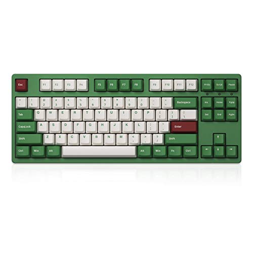Akko 3087 Mechanical Gaming Keyboard Wired TKL Computer Keyboard, Matcha Red Bean Themed Programmable Macros, Cheery Profiles, PBT DoubleShot Keycaps (Cream Yellow Linear Switches)