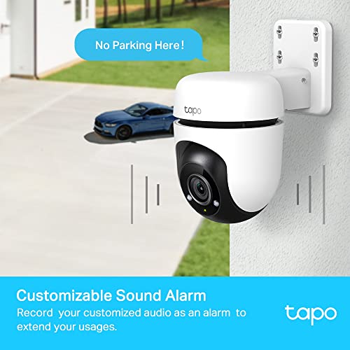 Tapo 1080p Full HD Outdoor Pan/Tilt Security Wi-Fi Camera, 360° Smart Person/Motion Detection, IP65 Weatherproof, Night Vision, Cloud &SD Card Storage, Works with Alexa&Google Home (TC40)