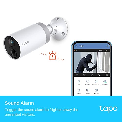 Tapo Smart Wire-Free Security 2-Camera System, Water&Dust Resistant, Rechargeable Battery, Hub included, 1080p HD, AI Detection, SD Storage, Works with Alexa & Google Home(Tapo C400S2), White