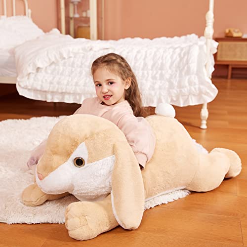 IKASA Giant Rabbit Stuffed Animal Plush Toys - Bunny Soft Toy Large Cute Huge Big Size Jumbo Kawaii Fluffy Plushy Fat Oversized Plushie - Gifts for Kids Girls (78cm, Light Brown)