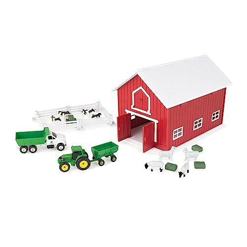 John Deere Kids 47333 64 JD 24 Piece Farm PLAYSET,Red,Medium