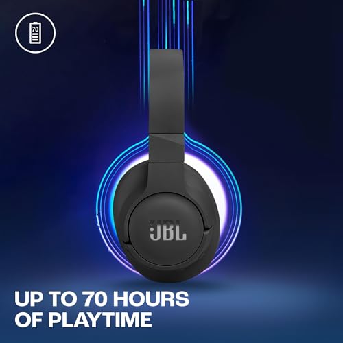 JBL Tune 770NC Wireless Over-Ear Headphones, with Adaptive Noise Cancelling, Bluetooth and 70 hours Battery Life, in Purple