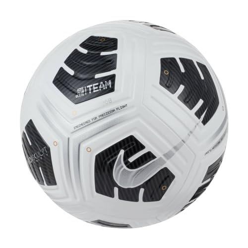 Nike CU8053-100 Club Elite Team Recreational soccer ball Unisex Adult WHITE/BLACK/METALLIC SILVER Size 5