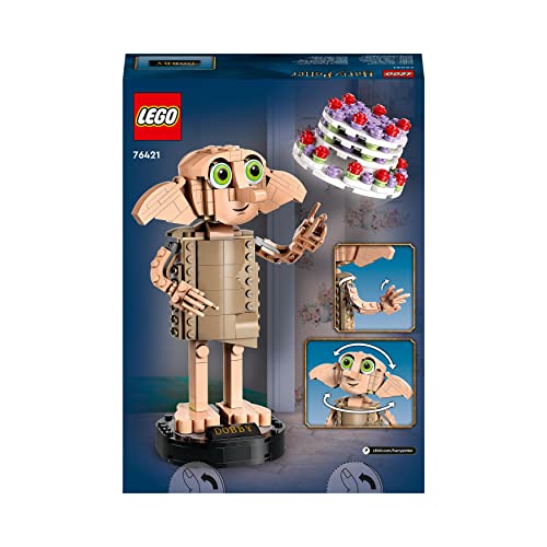 LEGO 76421 Harry Potter Dobby the House-Elf Set, Movable Iconic Figure Model, Toy or Bedroom Accessory Decoration, Character Collection, Gift for Girls, Boys, Teens and All Fans Aged 8+