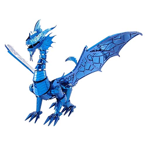 Metal Earth 3D Blue Dragon Puzzle Mythology Metal Puzzle Building Models for Adults Challenging Level 14 x 12.5 x 13.79 cm