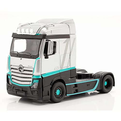 Bburago B18-32202 Street FIRE HAULERS Custom CABS Die-Cast Truck-MB ACTROS GIGASPACE-1:43 Scale-Colelctible Toy Model, Assorted Designs and Colours