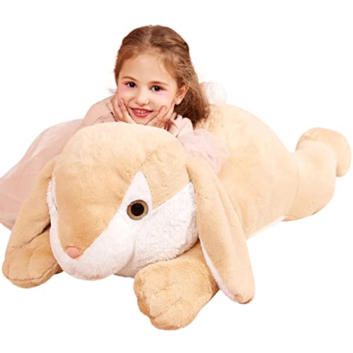 IKASA Giant Rabbit Stuffed Animal Plush Toys - Bunny Soft Toy Large Cute Huge Big Size Jumbo Kawaii Fluffy Plushy Fat Oversized Plushie - Gifts for Kids Girls (78cm, Light Brown)