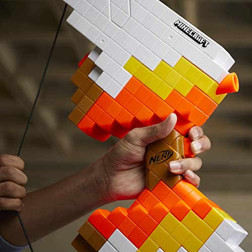 Nerf Minecraft Sabrewing Motorized Toy Bow Dart Blaster, 8 Elite Darts with Clip, Video Game Inspired Action Archery Set, Kids Target Competition, Ages 8+, Requires Batteries