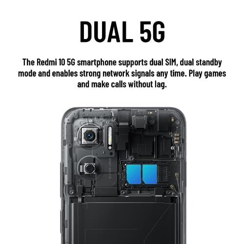 Xiaomi Redmi 10 5G, 4+128GB, Sim Free Unlocked Smartphone, Dual Sim – Graphite Gray