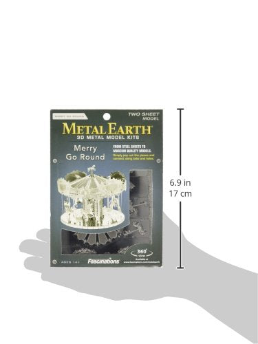 Metal Earth Merry Go Round 3D Miniature Carousel Laser Cut Model Kit 2 Sheets