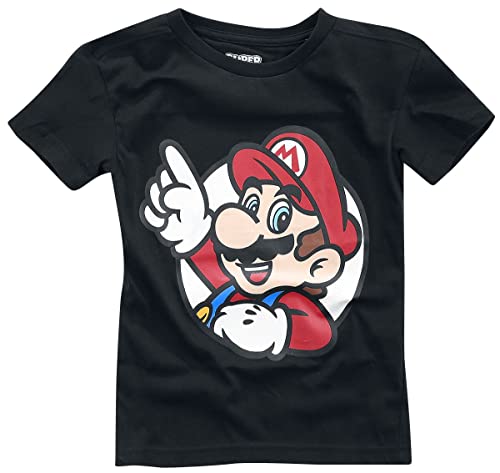 Super Mario It's A Me Men T-Shirt Black 98/104, 100% Cotton,