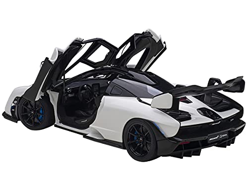 Auto Art Models McLaren Senna Vision Pure White and Black 1/18 Model Car by Autoart 76075