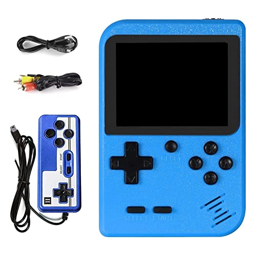 Hbaid Handheld Game Console, Retro Mini Game Player with 500 Classical Games 3.0-Inch Color Screen Support for Connecting TV Two players 1020mAh Rechargeable Battery Gift for Kids and Adult (Blue)