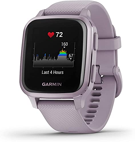 Garmin Venu Sq, GPS Smartwatch with All-day Health Monitoring and Fitness Features, Built-in Sports Apps and More, Square Design Smartwatch with up to 6 days battery life, Metallic Orchid