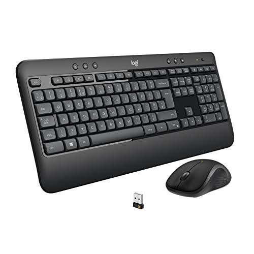 Logitech MK540 Advanced Wireless Keyboard and Mouse Combo for Windows, QWERTY Spanish Layout - Black