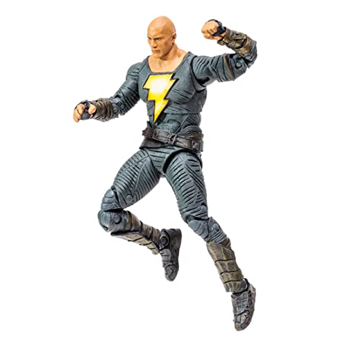 McFarlane Toys, 7-Inch DC Black Adam Action Figure with 22 Moving Parts, Collectible DC Black Adam Movie Figure with Throne, Stand Base and Unique Collectible Character Card – Ages 12+