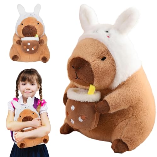 Yizemay Capybara Plush Toy, Weighted Capybara Stuffed Animal, Rabbit Capybara Plush Toy Realistic Soft Capybara Toy, 30cm Capybara Soft Doll Capybara Plushie Pillow for Boys Girls Easter Gifts(A)