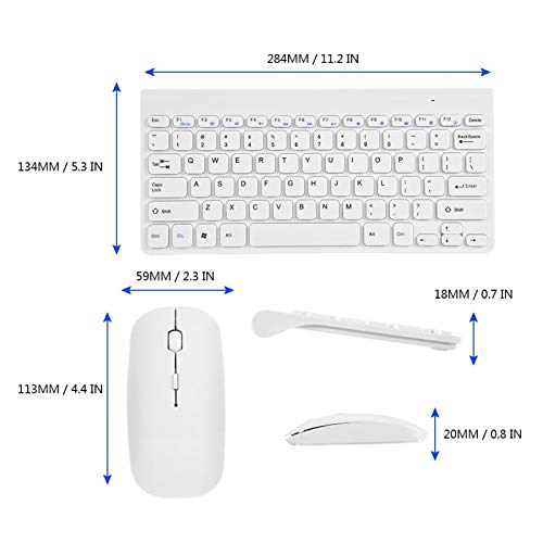 Richer-R Wired Keyboard and Mouse Set,Portable and Lightweight Ultra-Thin USB Wired Keyboard Optical Mouse Mice Set Combo for PC Laptop(White)