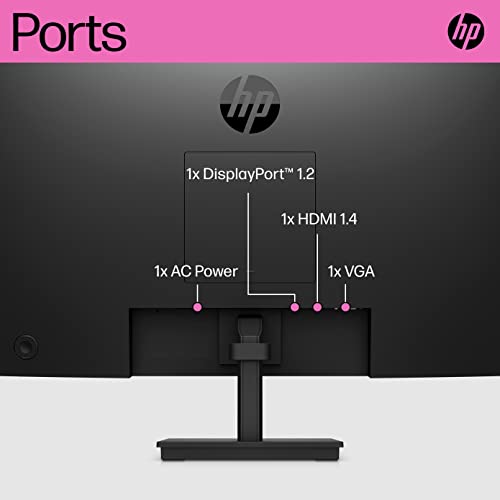 HP 24 Inch FHD Monitor - V24ie G5, Full HD IPS, 75hz Refresh Rate, 1x HDMI, 1 x VGA, 1 x DisplayPort 1.2, Low Blue Light Mode, Anti-glare, Tilt Adjustment, VESA Mountable, Black