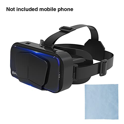 POHOVE VR Headset 3D VR Glasses Virtual Reality Headset Support 360°Panorama Large Screen An-ti Bluelight Adjustable Pupil Distance Preven-t Fatigue Goggles for Movies Games(Black)