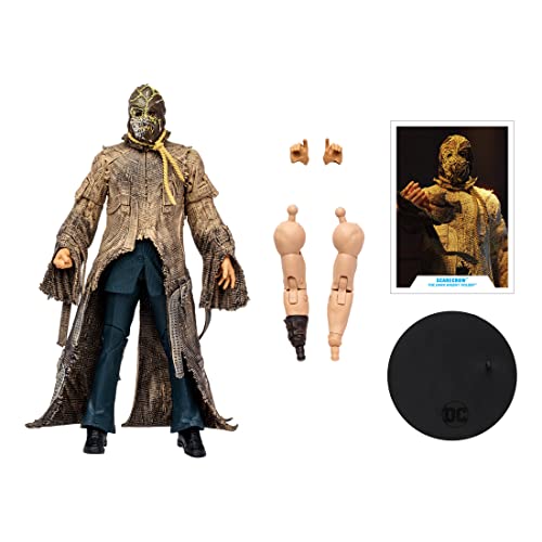 McFarlane Toys 7-Inch DC Dark Knight Trilogy Scarecrow Action Figure with 22 Moving Parts, Collectible DC Figure, Unique Collectible Character Card, includes 1/4 pieces to assemble Bane, Ages 12+