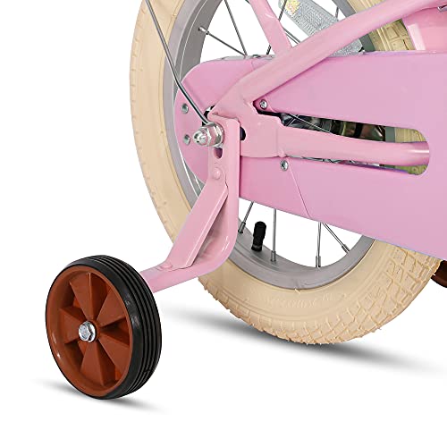 STITCH Manchi 14 Inch Kids Bike for Age 3 4 5 Girls, 14 Inch Wheel Girls Bike With Basket & Stabilisers,Pink…