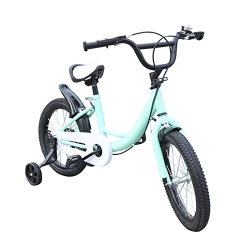 WSIKGHU 16 Inch Kids Bike, Boys/Girls Bikes with Training Wheels Suitable for children 105cm to 135cm tall (generally 5-8 years old) Gifts for Children (Green)