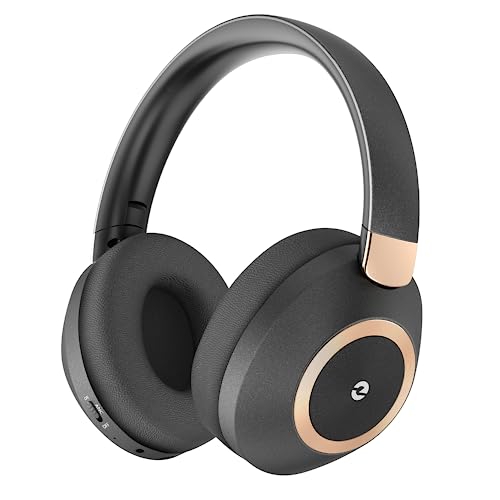 Active Noise Cancelling Wireless Headphones, 100H Playtime with Microphone, Over- Ear Bluetooth Headphones with Deep Bass,Fast Charging for Travel,Office,Home