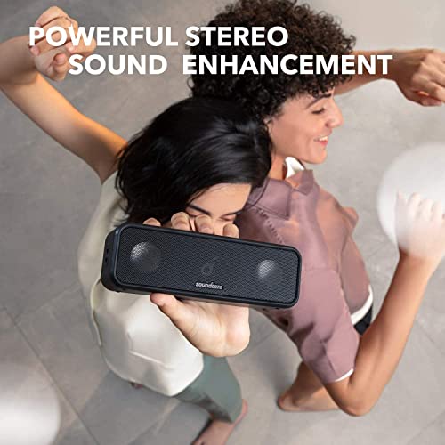 soundcore 3 Bluetooth Speaker by Anker with Stereo Sound, Pure Titanium Diaphragm Drivers, 24H Playtime, IPX7 Waterproof, Bluetooth 5.0, PartyCast Technology, BassUp, App, Custom EQ