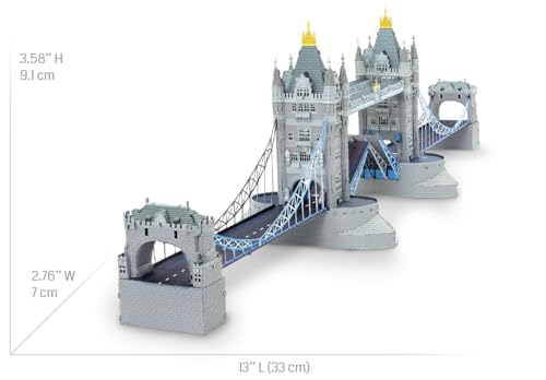 Fascinations Metal Earth Premium Series London Tower Bridge 3D Metal Model Kit Bundle with Tweezers