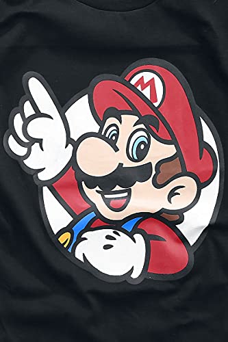 Super Mario It's A Me Men T-Shirt Black 98/104, 100% Cotton,