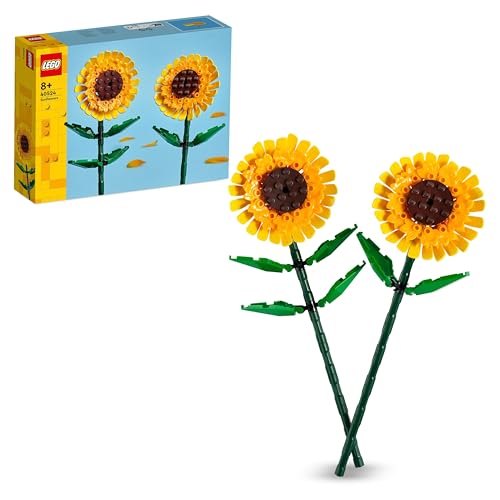 LEGO Creator Sunflowers, Artificial Flowers Building Kit for Kids Aged 8+, Display as Bedroom Accessory or Floral Bouquet Home Decoration, Gift for Girls, Boys and Teenagers 40524