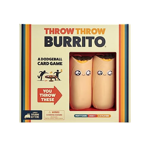 Throw Throw Burrito Card Game by Exploding Kittens - A Dodgeball Card Game - Fun Family Card Games for Adults, Teens & Kids, 2-6 Players