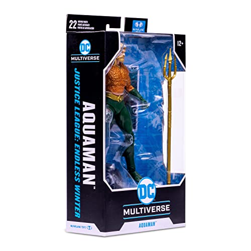 McFarlane Toys, DC Multiverse Aquaman 7-inch Action Figure with 22 Moving Parts, Collectible DC Endless Winter Figure with Unique Collector Character Card – Ages 12+